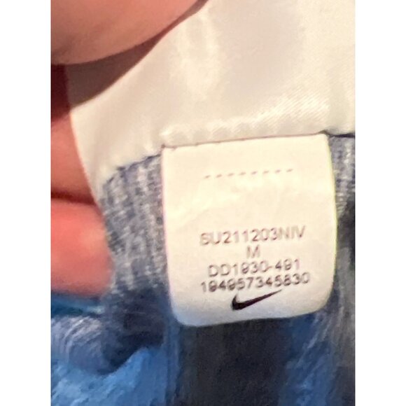 Nike Dri-Fit Blue Gray Hoodie Sweatshirt M Kangaroo Pocket Lightweight - Picture 7 of 8